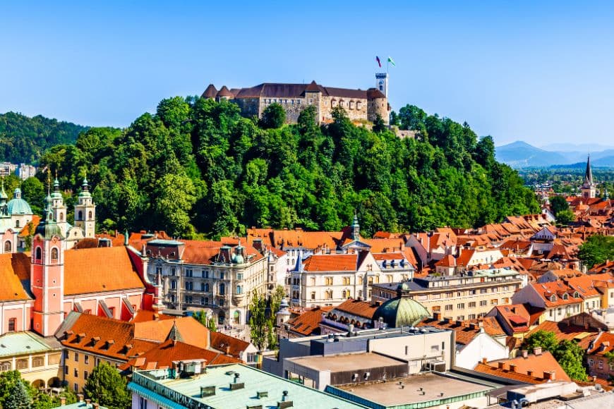 Things to Do in Ljubljana, Ljubljana Castle overlooking the Old Town and surrounding hills