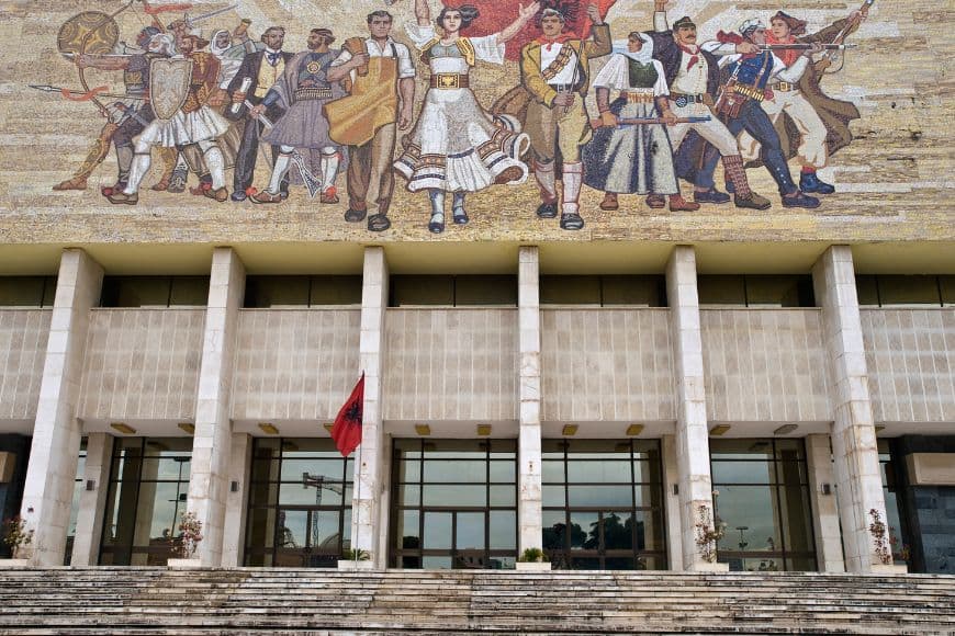 Tirana Travel Guide, National History Museum overlooking Skanderbeg Square in Tirana
