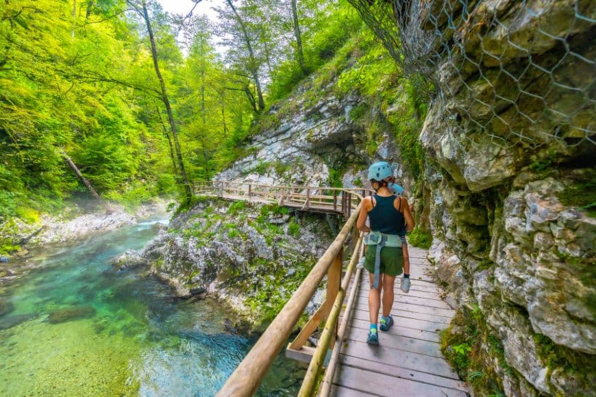 Slovenia Itinerary, Wooden walkways through the turquoise waters of Vintgar Gorge