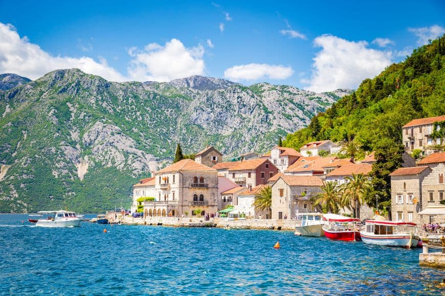 Montenegro Itinerary, Historic waterfront town of Perast overlooking the Bay of Kotor
