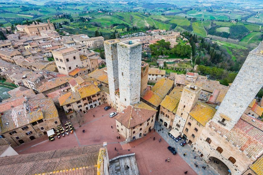 Small Towns in Italy to Visit, Medieval towers of San Gimignano overlooking the Tuscan countryside