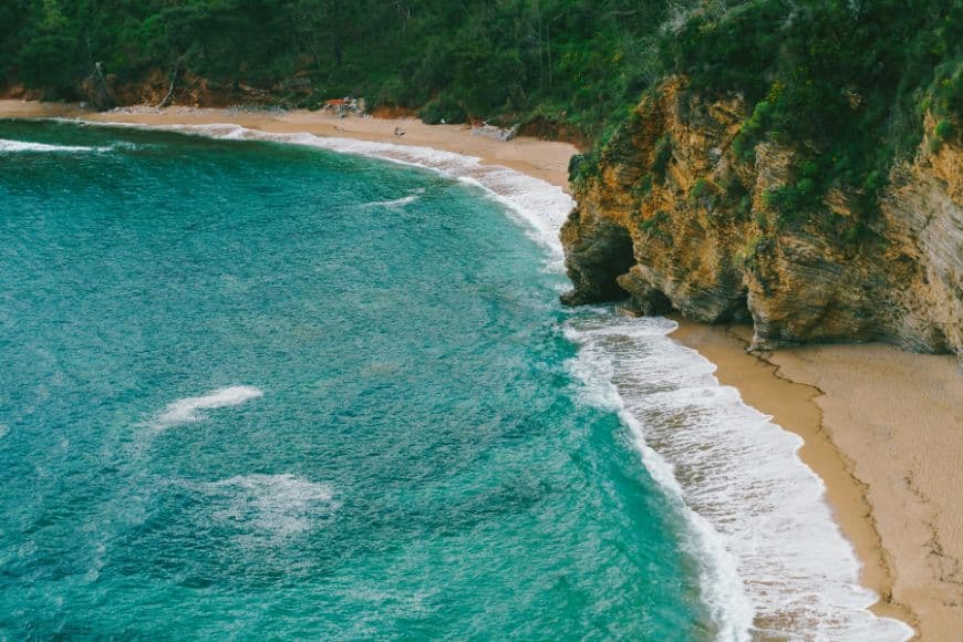 Montenegro Itinerary, Mogren Beach and rocky coastline near Budva