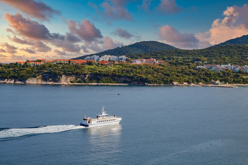 10 Day Croatia Itinerary, Passenger ferry traveling between Croatian islands on the Adriatic