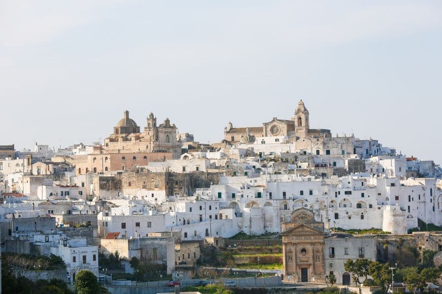 Small Towns in Italy to Visit, Whitewashed historic center of Ostuni in Puglia, Italy