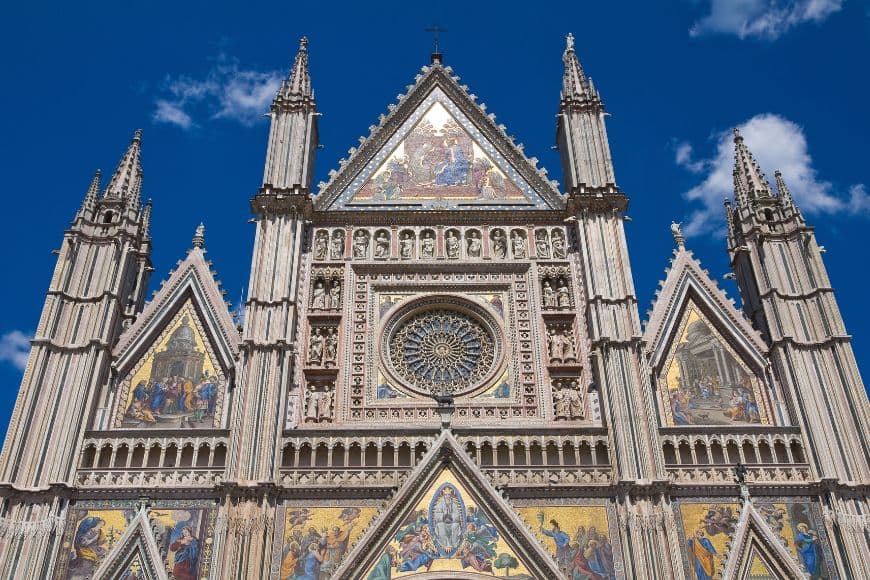 Is Orvieto Worth Visiting, Ornate facade of Orvieto Cathedral in Umbria, Italy