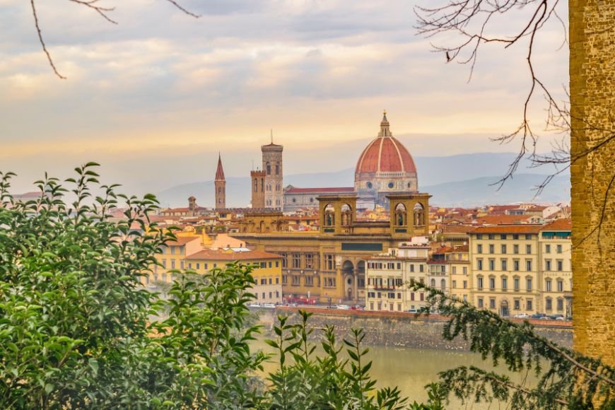 Do You Need A Car in Tuscany, Panoramic view of Florence historic center and cathedral